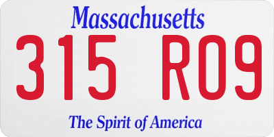 MA license plate 315RO9