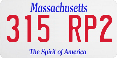 MA license plate 315RP2