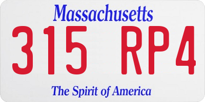 MA license plate 315RP4