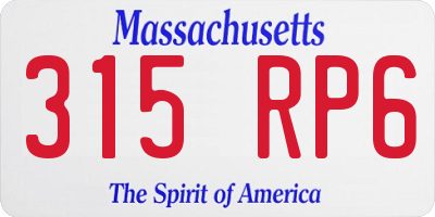 MA license plate 315RP6
