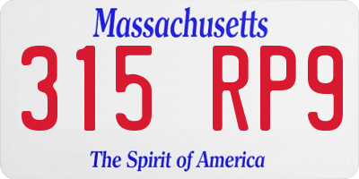 MA license plate 315RP9