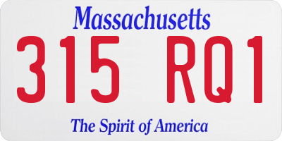 MA license plate 315RQ1