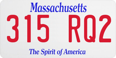 MA license plate 315RQ2