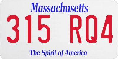 MA license plate 315RQ4