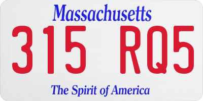 MA license plate 315RQ5