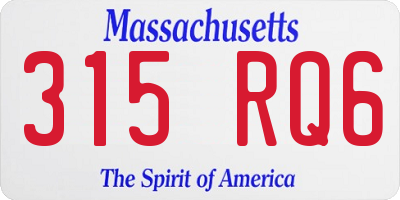 MA license plate 315RQ6