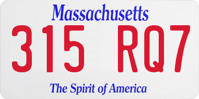 MA license plate 315RQ7