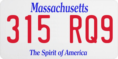 MA license plate 315RQ9