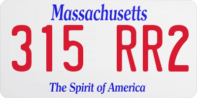 MA license plate 315RR2