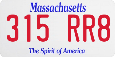 MA license plate 315RR8