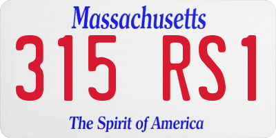 MA license plate 315RS1