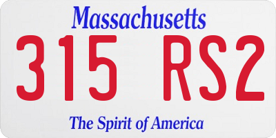 MA license plate 315RS2