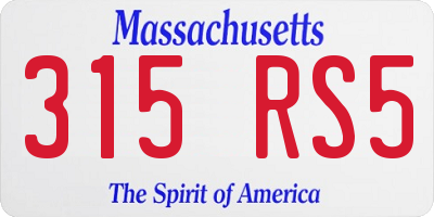 MA license plate 315RS5