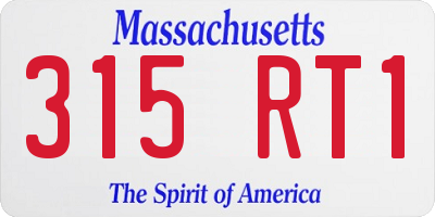 MA license plate 315RT1