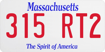 MA license plate 315RT2