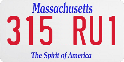 MA license plate 315RU1