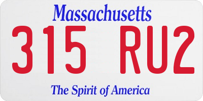 MA license plate 315RU2