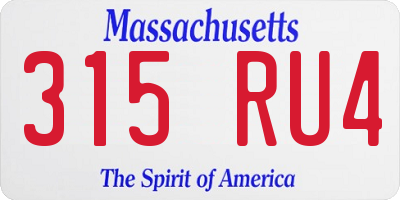 MA license plate 315RU4