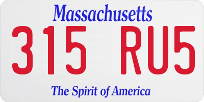 MA license plate 315RU5