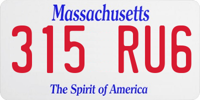 MA license plate 315RU6