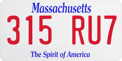MA license plate 315RU7