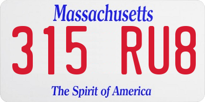 MA license plate 315RU8