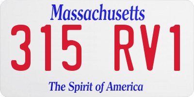 MA license plate 315RV1