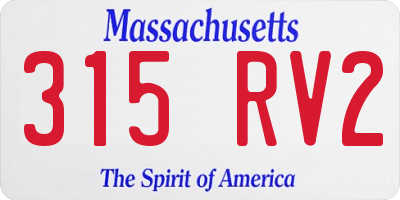 MA license plate 315RV2