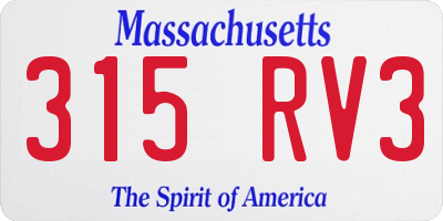 MA license plate 315RV3