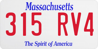 MA license plate 315RV4