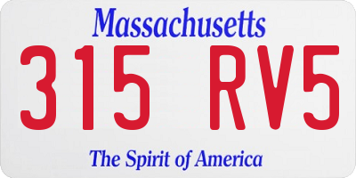 MA license plate 315RV5