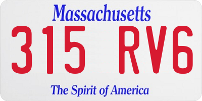 MA license plate 315RV6