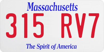 MA license plate 315RV7