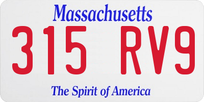 MA license plate 315RV9