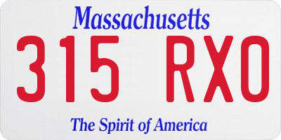 MA license plate 315RX0