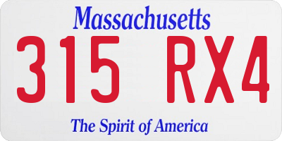 MA license plate 315RX4