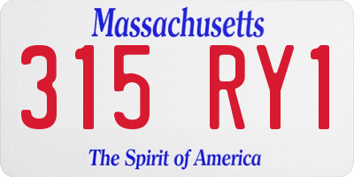 MA license plate 315RY1