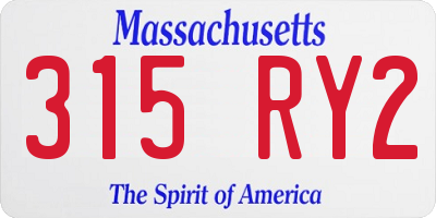 MA license plate 315RY2