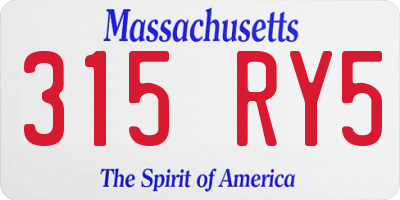 MA license plate 315RY5