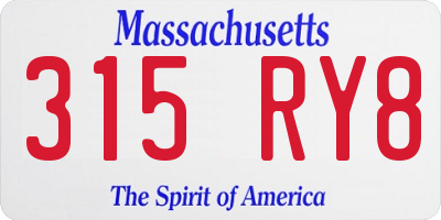 MA license plate 315RY8