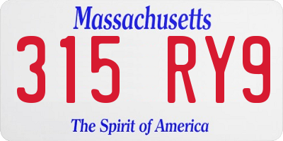 MA license plate 315RY9