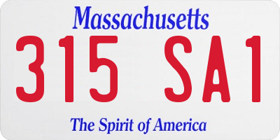 MA license plate 315SA1