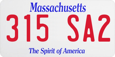 MA license plate 315SA2