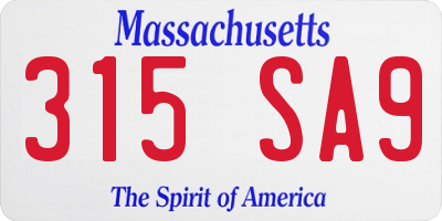 MA license plate 315SA9