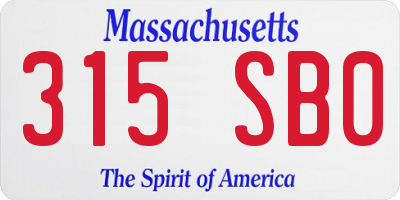 MA license plate 315SB0