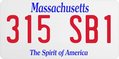 MA license plate 315SB1