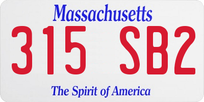 MA license plate 315SB2
