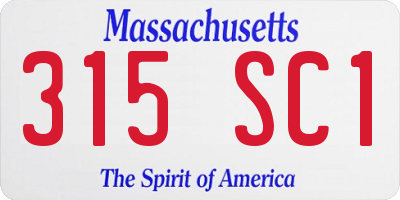 MA license plate 315SC1