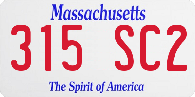 MA license plate 315SC2