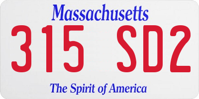 MA license plate 315SD2